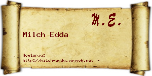 Milch Edda névjegykártya